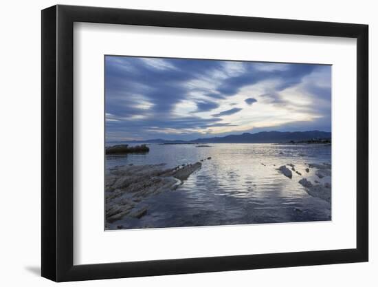 View across the tranquil waters of South Bay at dusk, Kaikoura, Canterbury, South Island, New Zeala-Ruth Tomlinson-Framed Photographic Print