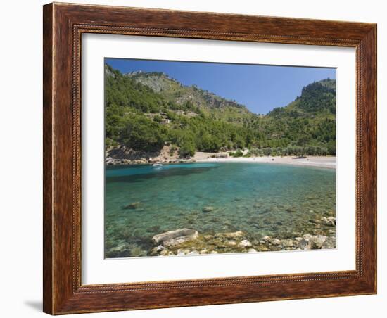 View across the Turquoise Waters of Cala Tuent Near Sa Calobra, Mallorca, Balearic Islands, Spain, -Ruth Tomlinson-Framed Photographic Print