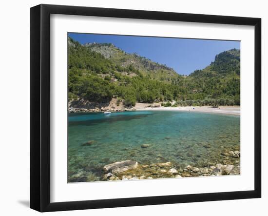 View across the Turquoise Waters of Cala Tuent Near Sa Calobra, Mallorca, Balearic Islands, Spain, -Ruth Tomlinson-Framed Photographic Print