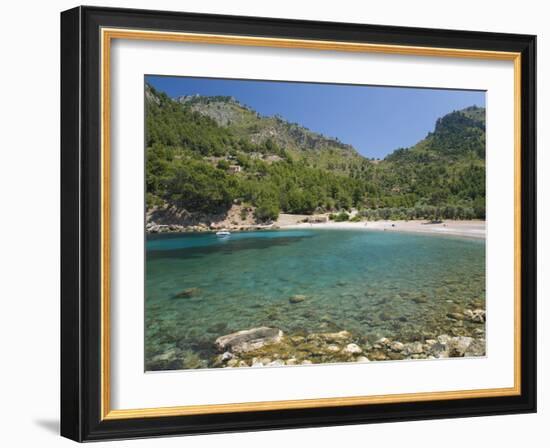 View across the Turquoise Waters of Cala Tuent Near Sa Calobra, Mallorca, Balearic Islands, Spain, -Ruth Tomlinson-Framed Photographic Print