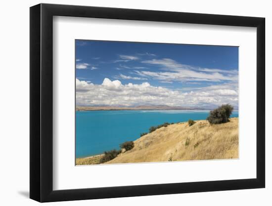 View across the turquoise waters of Lake Pukaki, near Twizel, Mackenzie district, Canterbury, South-Ruth Tomlinson-Framed Photographic Print