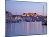 View across the Vieux Port to the Illuminated Fort St.-Nicolas at Dusk, Marseille-Ruth Tomlinson-Mounted Photographic Print