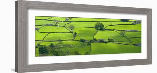 View across the Yorkshire Dales Near Reeth in Swaledale, Yorkshire-John Woodworth-Framed Photographic Print