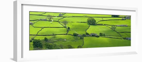 View across the Yorkshire Dales Near Reeth in Swaledale, Yorkshire-John Woodworth-Framed Photographic Print