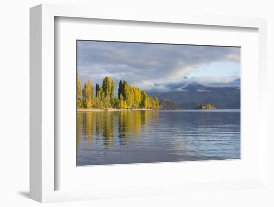 View across tranquil Lake Wanaka, autumn, Roys Bay, Wanaka, Queenstown-Lakes district, Otago, South-Ruth Tomlinson-Framed Photographic Print