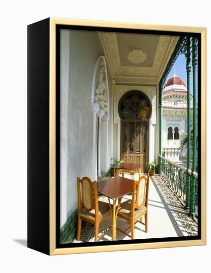 View Along Balcony at the Palacio De Valle, Cienfuegos, Cuba, West Indies, Central America-Lee Frost-Framed Premier Image Canvas