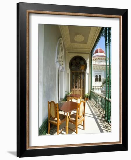 View Along Balcony at the Palacio De Valle, Cienfuegos, Cuba, West Indies, Central America-Lee Frost-Framed Photographic Print