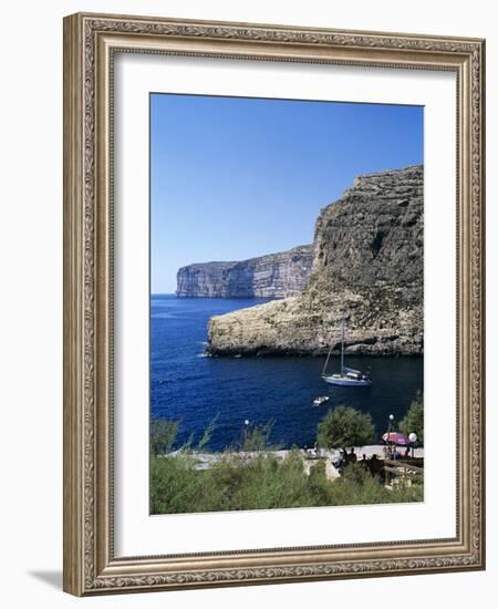 View Along Cliffs, Xlendi, Gozo, Malta, Mediterranean, Europe-Stuart Black-Framed Photographic Print