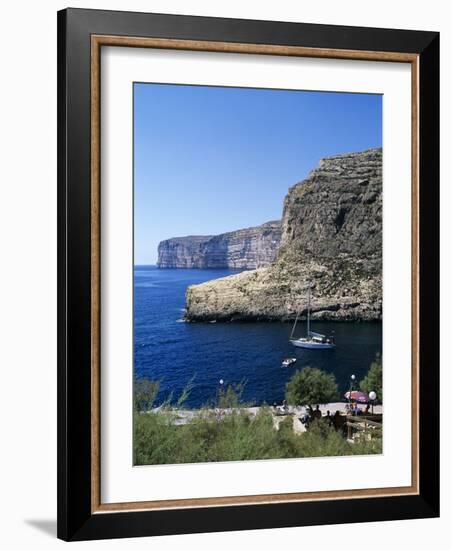 View Along Cliffs, Xlendi, Gozo, Malta, Mediterranean, Europe-Stuart Black-Framed Photographic Print