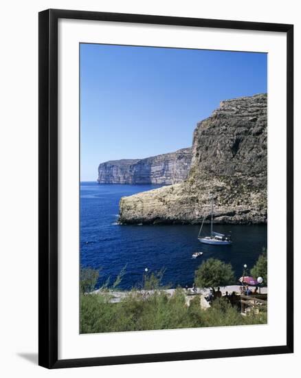 View Along Cliffs, Xlendi, Gozo, Malta, Mediterranean, Europe-Stuart Black-Framed Photographic Print