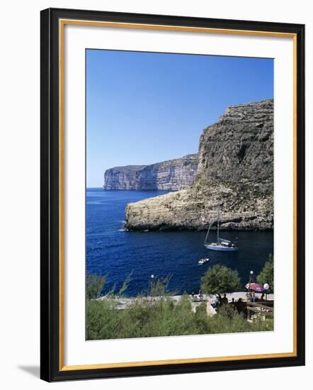 View Along Cliffs, Xlendi, Gozo, Malta, Mediterranean, Europe-Stuart Black-Framed Photographic Print