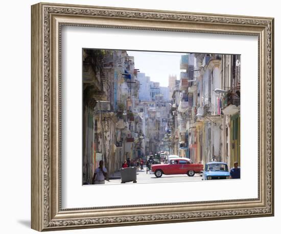 View Along Congested Street in Havana Centro, Cuba-Lee Frost-Framed Photographic Print