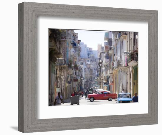 View Along Congested Street in Havana Centro, Cuba-Lee Frost-Framed Photographic Print