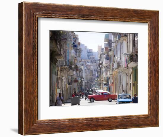 View Along Congested Street in Havana Centro, Cuba-Lee Frost-Framed Photographic Print