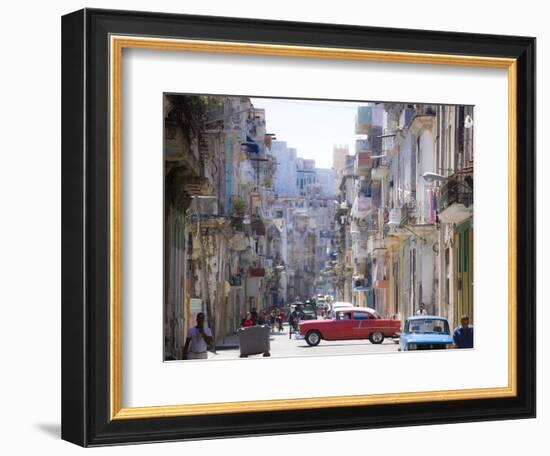 View Along Congested Street in Havana Centro, Cuba-Lee Frost-Framed Photographic Print