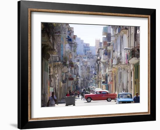 View Along Congested Street in Havana Centro, Cuba-Lee Frost-Framed Photographic Print