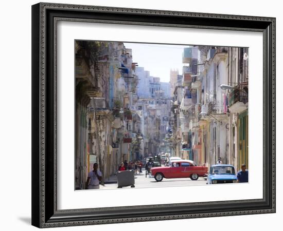 View Along Congested Street in Havana Centro, Cuba-Lee Frost-Framed Photographic Print