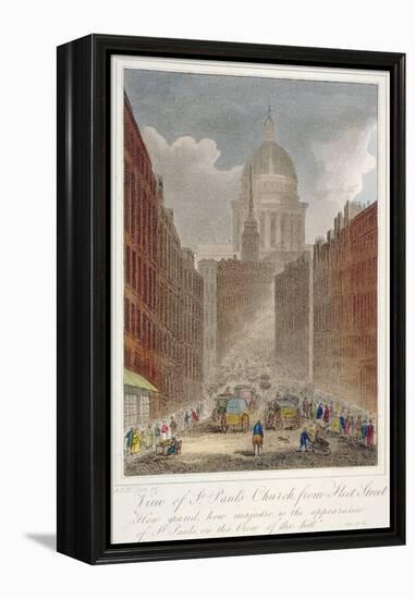 View Along Fleet Street Towards St Paul's Cathedral, City of London, 1805-AD McQuin-Framed Premier Image Canvas