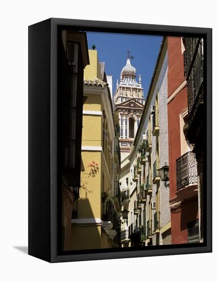 View Along Narrow Street to Ornately Decorated Church, Andalucia (Andalusia), Spain-Ruth Tomlinson-Framed Premier Image Canvas