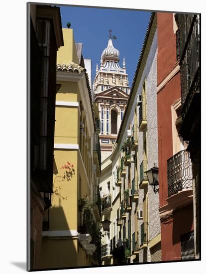View Along Narrow Street to Ornately Decorated Church, Andalucia (Andalusia), Spain-Ruth Tomlinson-Mounted Photographic Print