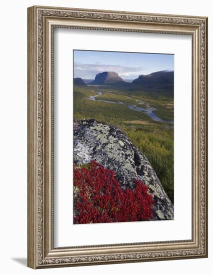 View Along Rapadalen Valley Towards Tjahkkelij, with Nammatj Mountain, Sarek Np, Sweden-Cairns-Framed Photographic Print