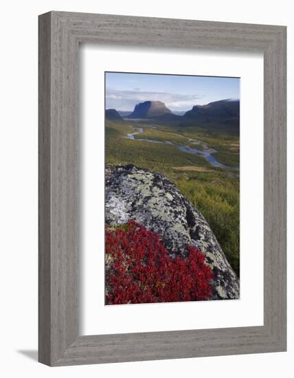 View Along Rapadalen Valley Towards Tjahkkelij, with Nammatj Mountain, Sarek Np, Sweden-Cairns-Framed Photographic Print