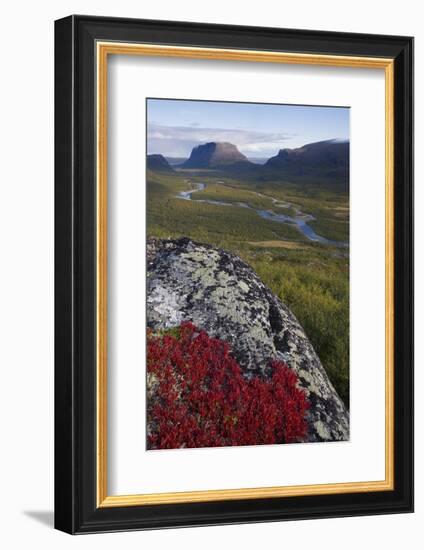 View Along Rapadalen Valley Towards Tjahkkelij, with Nammatj Mountain, Sarek Np, Sweden-Cairns-Framed Photographic Print