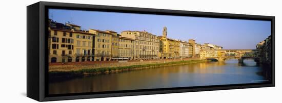 View Along River Arno to Ponte Vecchio, Florence, Tuscany, Italy-Bruno Morandi-Framed Premier Image Canvas