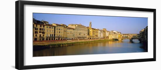 View Along River Arno to Ponte Vecchio, Florence, Tuscany, Italy-Bruno Morandi-Framed Photographic Print