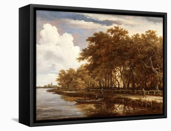 View Along the Amstel, C.1660-Meindert Hobbema-Framed Premier Image Canvas
