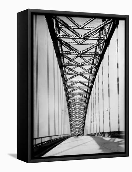 View Along the Bayonne Bridge-Margaret Bourke-White-Framed Premier Image Canvas