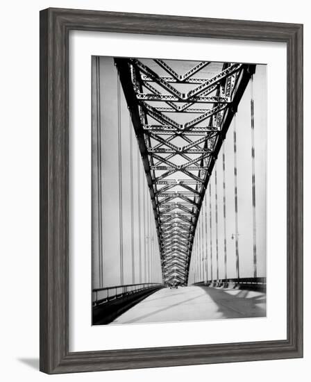 View Along the Bayonne Bridge-Margaret Bourke-White-Framed Premium Photographic Print