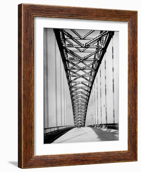 View Along the Bayonne Bridge-Margaret Bourke-White-Framed Premium Photographic Print