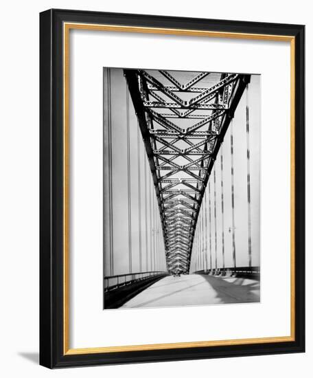 View Along the Bayonne Bridge-Margaret Bourke-White-Framed Premium Photographic Print