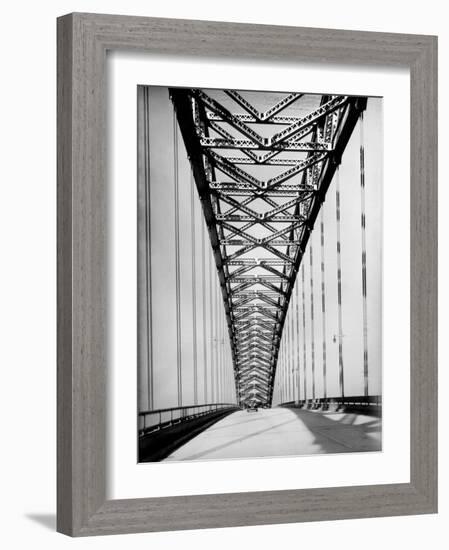 View Along the Bayonne Bridge-Margaret Bourke-White-Framed Photographic Print