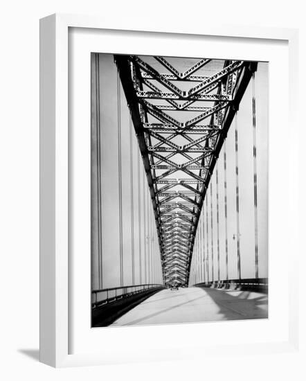 View Along the Bayonne Bridge-Margaret Bourke-White-Framed Photographic Print