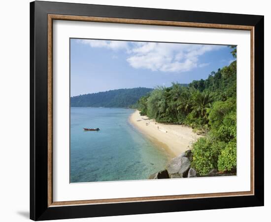 View Along the Coast, Nazri's Beach and Rainforest, Air Batang Bay, Pahang, Malaysia-Jack Jackson-Framed Photographic Print