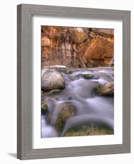View Along the Hike Through the Zion Narrows in Southern Utah's Zion National Park-Kyle Hammons-Framed Photographic Print