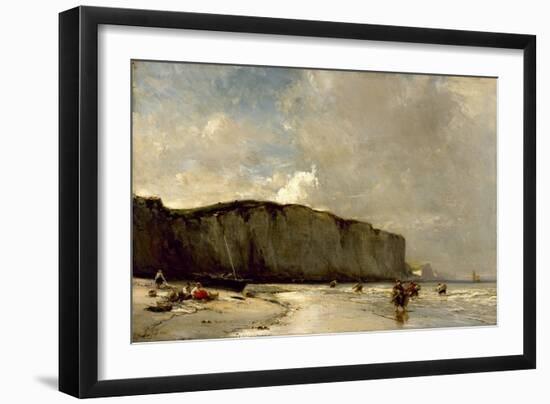 View along the Norman Coast, 1852 (Oil on Canvas)-Louis Eugene Gabriel Isabey-Framed Giclee Print