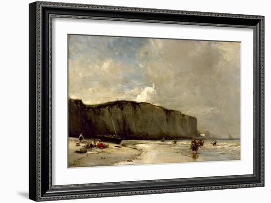 View along the Norman Coast, 1852 (Oil on Canvas)-Louis Eugene Gabriel Isabey-Framed Giclee Print