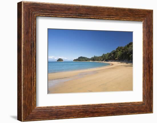 View along the sandy beach at Towers Bay, Kaiteriteri, Tasman, South Island, New Zealand, Pacific-Ruth Tomlinson-Framed Photographic Print