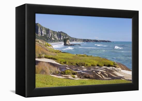 View along the Tasman Sea coast to Dolomite Point, Punakaiki, Paparoa National Park, Buller distric-Ruth Tomlinson-Framed Premier Image Canvas