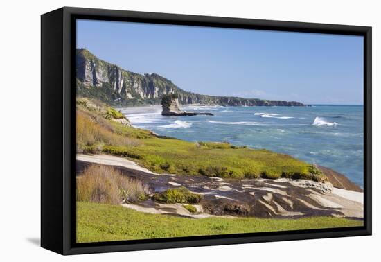 View along the Tasman Sea coast to Dolomite Point, Punakaiki, Paparoa National Park, Buller distric-Ruth Tomlinson-Framed Premier Image Canvas