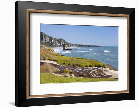 View along the Tasman Sea coast to Dolomite Point, Punakaiki, Paparoa National Park, Buller distric-Ruth Tomlinson-Framed Photographic Print