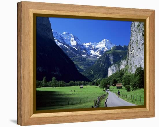 View Along Valley to the Breithorn, Lauterbrunnen, Bern, Switzerland-Ruth Tomlinson-Framed Premier Image Canvas