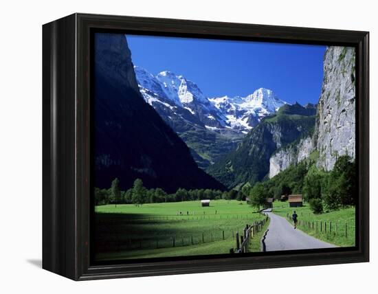 View Along Valley to the Breithorn, Lauterbrunnen, Bern, Switzerland-Ruth Tomlinson-Framed Premier Image Canvas