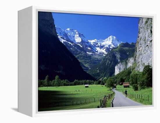 View Along Valley to the Breithorn, Lauterbrunnen, Bern, Switzerland-Ruth Tomlinson-Framed Premier Image Canvas