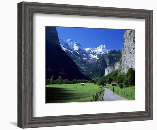 View Along Valley to the Breithorn, Lauterbrunnen, Bern, Switzerland-Ruth Tomlinson-Framed Photographic Print