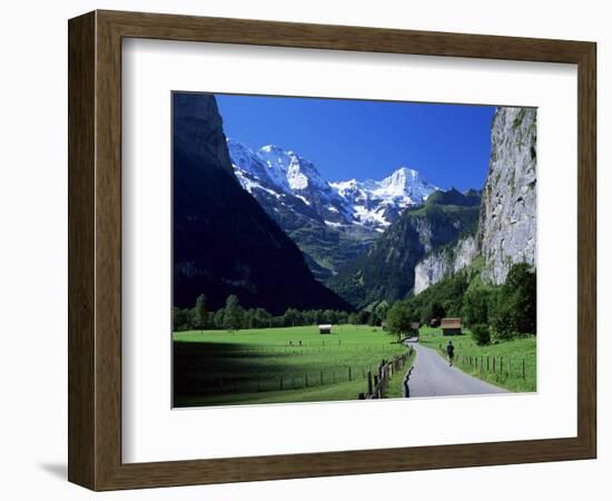 View Along Valley to the Breithorn, Lauterbrunnen, Bern, Switzerland-Ruth Tomlinson-Framed Photographic Print