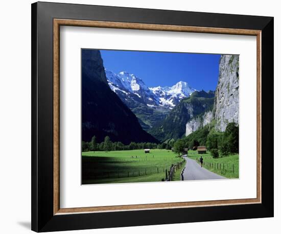 View Along Valley to the Breithorn, Lauterbrunnen, Bern, Switzerland-Ruth Tomlinson-Framed Photographic Print